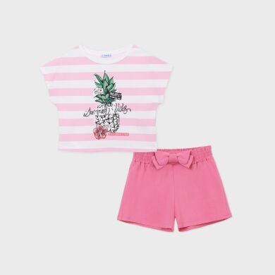 Комплект:шорти,футболка для дівчинки Mayoral, Рожевий, 157