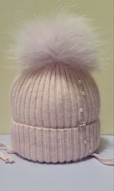 Шапка для дівчинки зимова Швейцарія ELF-KIDS, Рожевий, 50