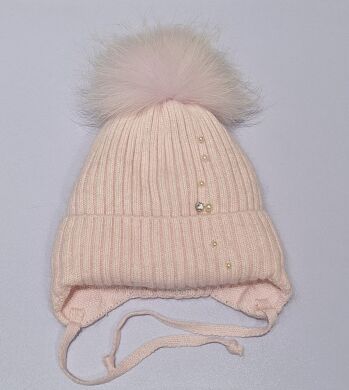 Шапка для дівчинки зимова Швейцарія ELF-KIDS, Рожевий, 50