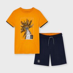 Комплект: шорты, футболка для мальчика Mayoral, Помаранчевий, 152