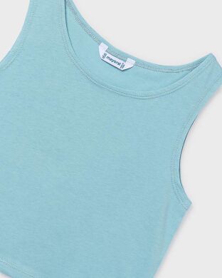 Комплект:кофта+топ для девочки Mayoral, Испания, Голубой, 128