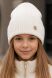 Шапка демісезонна для дівчинки Ірен ELF-KIDS, Молочний, 54