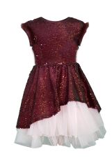 Платье, Бордовый, 158