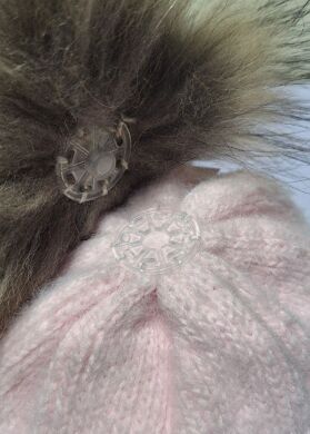 Зимняя шапка для девочки Салли ELF-KIDS, Розовый, 50