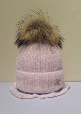 Зимняя шапка для девочки Салли ELF-KIDS, Розовый, 50