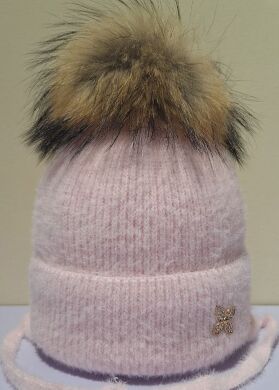 Зимняя шапка для девочки Салли ELF-KIDS, Розовый, 50