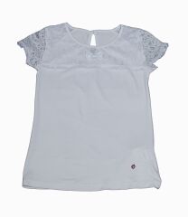 Блузка белая для девочки трикотажна, Белый, 134