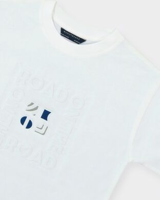 Футболка для мальчика Mayoral, Испания, Молочний, 128