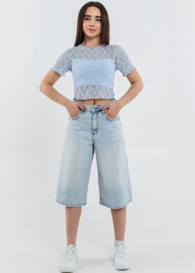 Шорти джинсові баггі для дівчинки Юніс SUZIE, Блакитний, 146