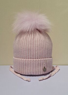 Зимняя шапка для девочки Мона ELF-KIDS, Розовый, 50