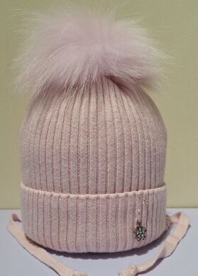 Зимняя шапка для девочки Мона ELF-KIDS, Розовый, 50