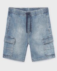 Джинсовые шорты для мальчика Mayoral, Испания, Голубой, 140