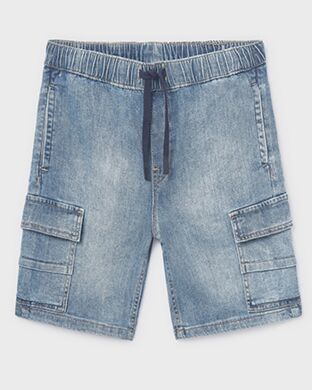 Джинсовые шорты для мальчика Mayoral, Испания, Голубой, 140