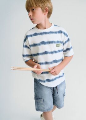 Джинсовые шорты для мальчика Mayoral, Испания, Голубой, 140