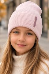 Шапка демісезонна для дівчинки Анніка ELF-KIDS, Рожевий, 52
