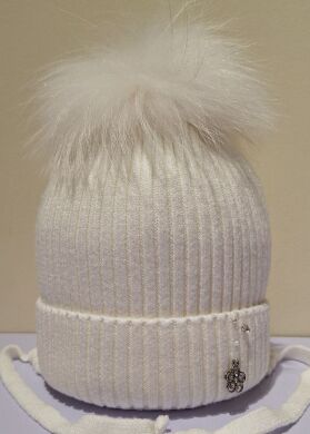 Зимняя шапка для девочки Мона ELF-KIDS, Молочний, 50