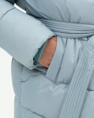 Куртка удлиненная зимняя для девочки MIRA эко-пух Nestta, Блакитна, 122