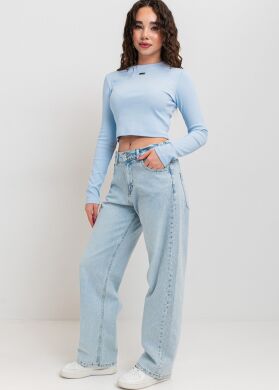 Джинсы багги со стразами для девочки Риамей SUZIE, Голубой, 146