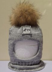 Шапка-шолом зимова для хлопчика Джованні ELF-KIDS, Сірий, 50