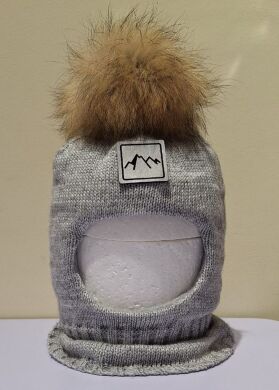 Шапка-шлем зимняя для мальчика Джованни ELF-KIDS, Серый, 50