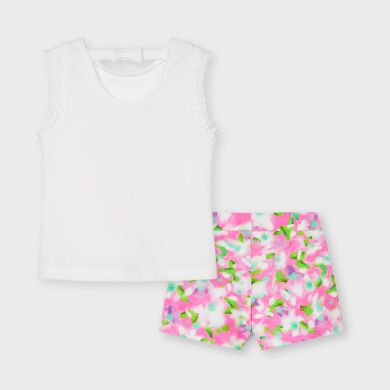 Комплект: шорты, футболка для девочки Mayoral, Розовый, 122