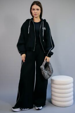 Костюм спортивный утепленный с начесом для девочки Allo MADLEN, Черный, 152