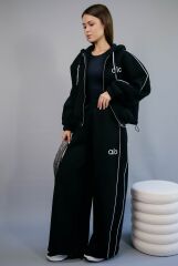 Костюм спортивний утеплений з начісом для дівчинки Allo MADLEN, Чорний, 152