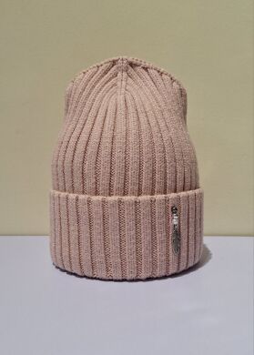 Шапка зимняя для девочки Дина ELF-KIDS, Пудровий, 52