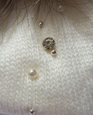 Шапка-шлем зимняя для девочки Аврора ELF-KIDS, Молочний, 48