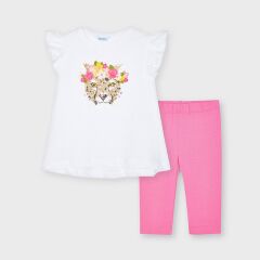 Комплект: бриджи, футболка для девочки Mayoral, Розовый, 122
