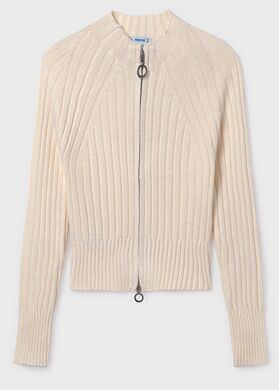 Лонгслів на блискавці для дівчинки Mayoral, Пісочний, 128