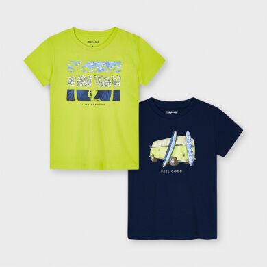 Комплект:футболка 2 шт. для хлопчика Mayoral, Синій, 128